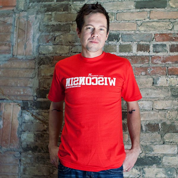 Backwards Wisconsin T-shirt, Political T-shirts by Progress