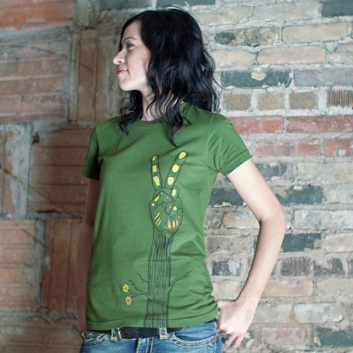 Roots of Peace Women's T-shirt, made in the USA