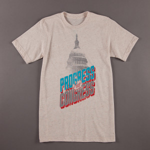 Progress Not Congress T-shirt, hand-printed in USA by PROGRESS Label