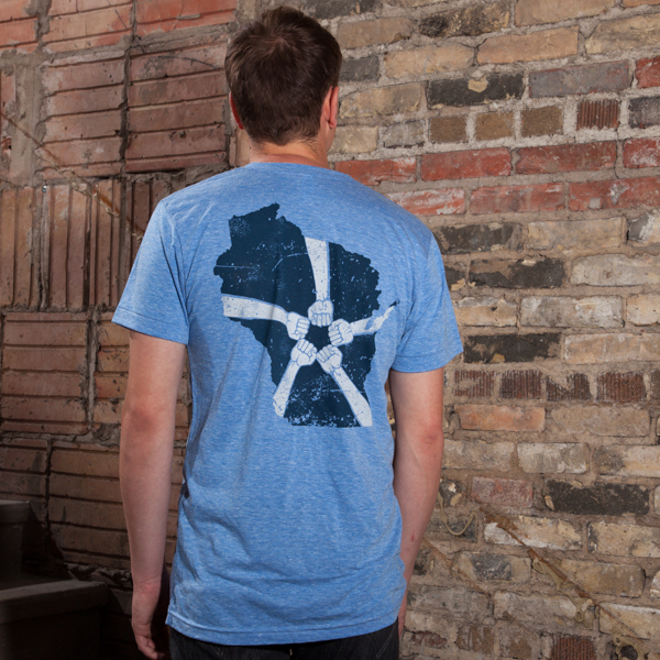 Wisconsin United, Progress Label Forward WIsconsin T-shirt, made in USA