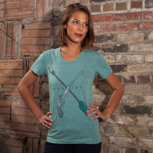 Coexist Women's T-shirt, made in the USA by PROGRESS Label