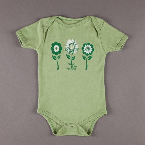 Flower to the Peaceful Baby Onesie, by Progress Label